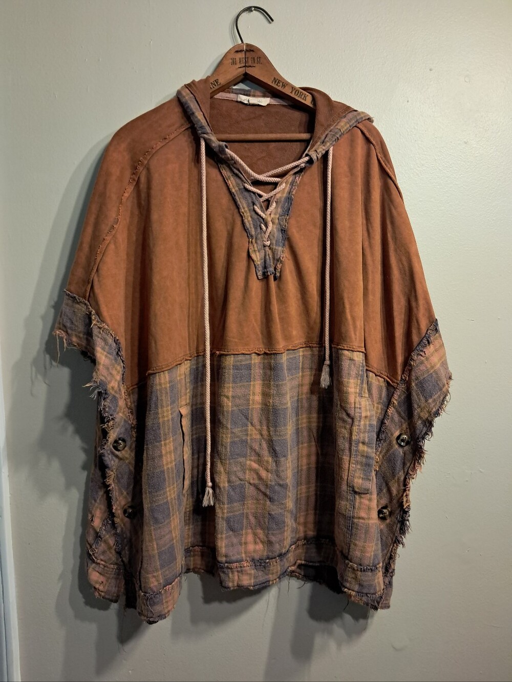 Oli & Halibrown Plaid Pullover Hoodie Oversized Top